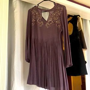 Purple midi boutique dress